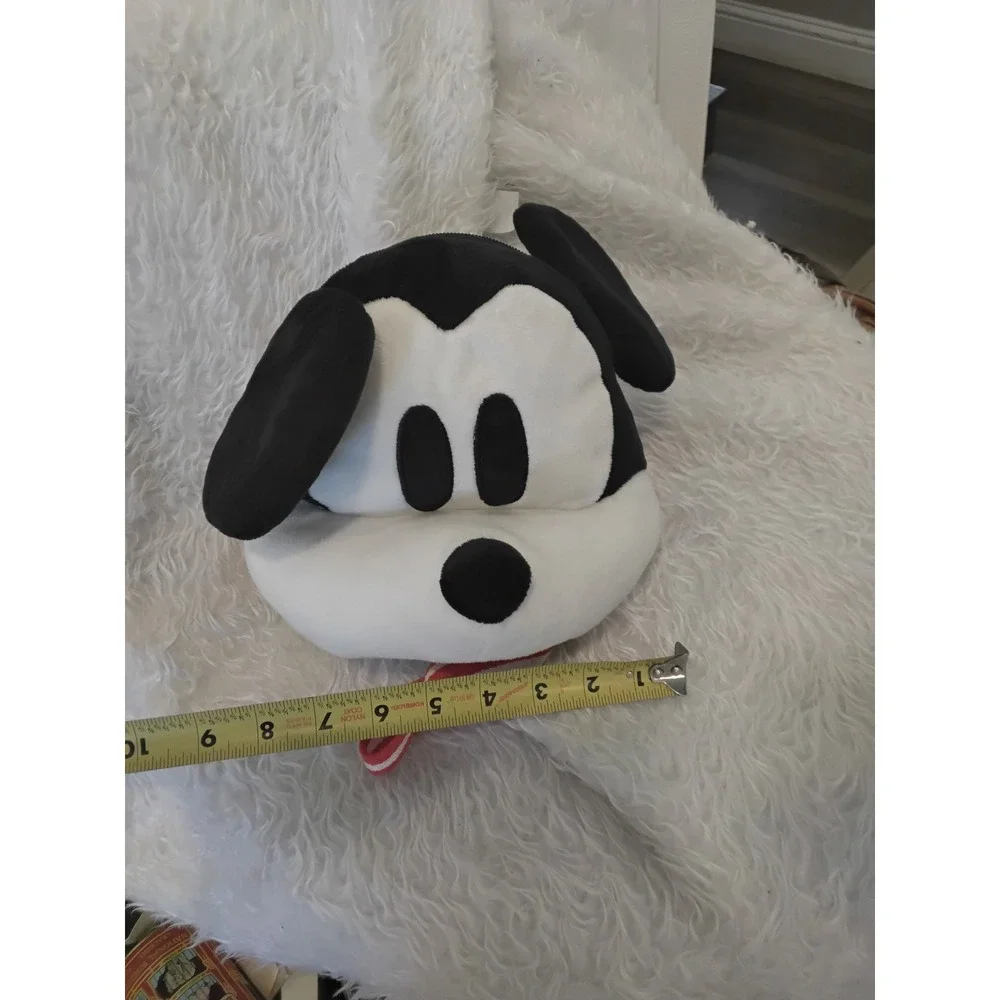 Disney Mickey Mouse Plush Head Mini Backpack Red White Striped Straps Kids